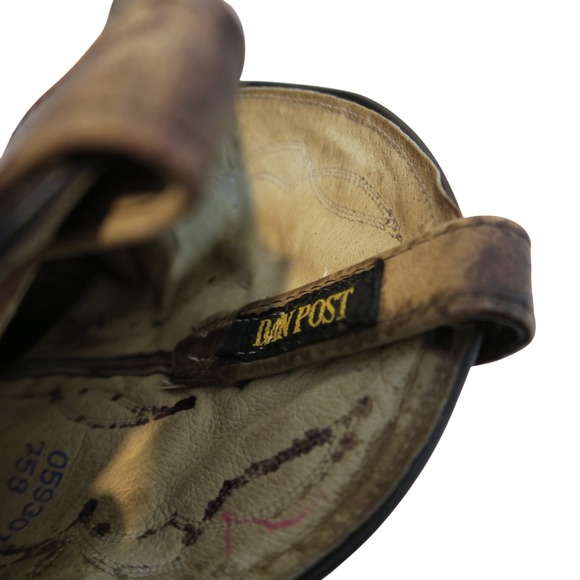 Dan Post Cowboy Western Boots‎ Brown Leather Detailed Stitching Men's Size 9.5D - Picture 10 of 14